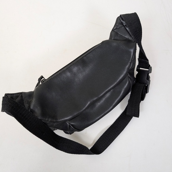 The Stone Leather Fanny Pack Belt Bag Pockets Adjustable Buckle Black - Picture 7 of 10